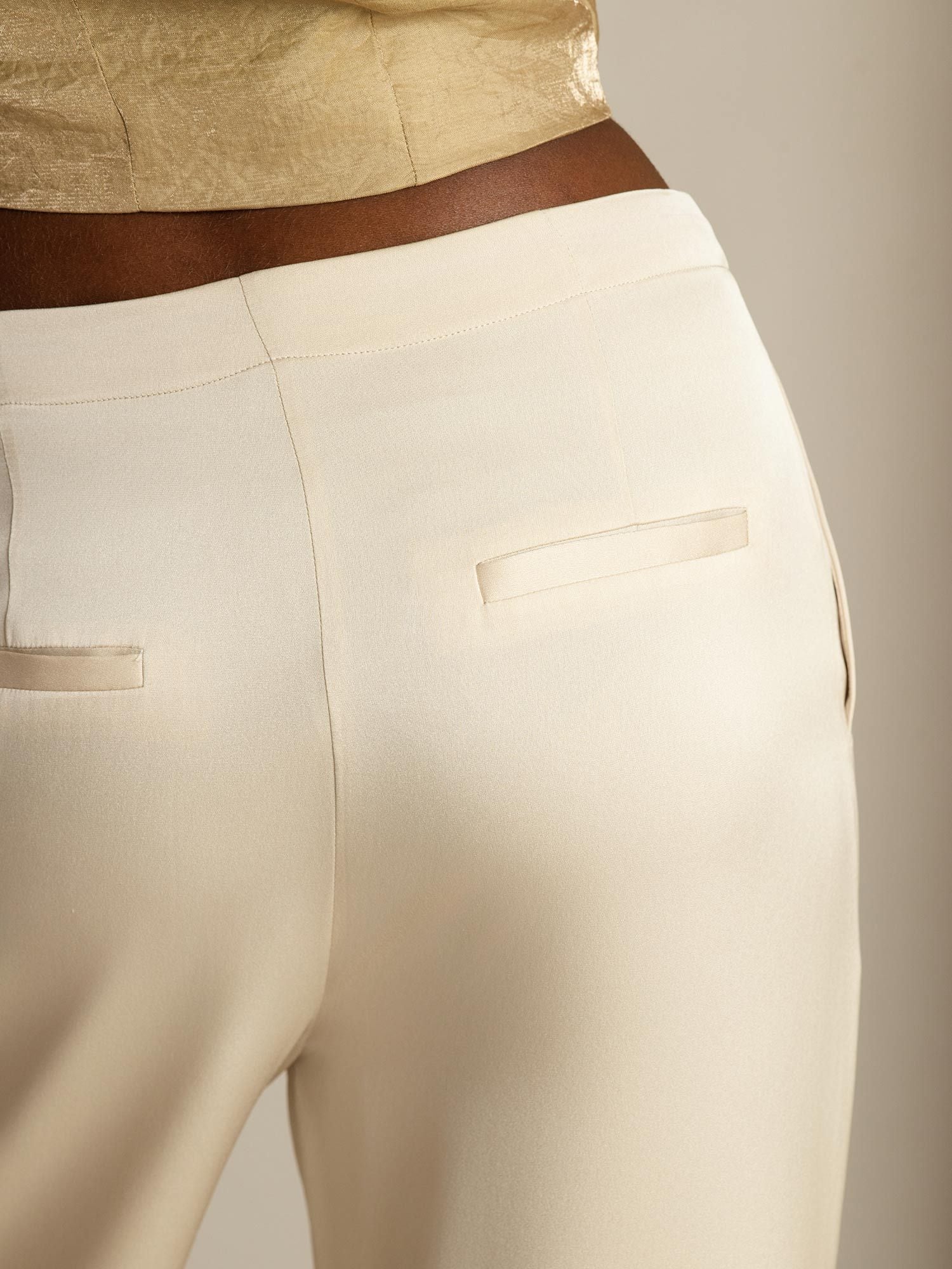 [Beige] SilkSilky-IT 19Momme Seta Womens Pants 005,