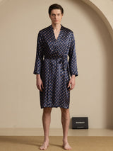 [Catena Blu Navy] SilkSilky-IT Long Sleeve Vestaglia da uomo 007