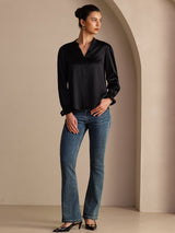 [Nero] SilkSilky-IT Long Sleeve Bluse 006