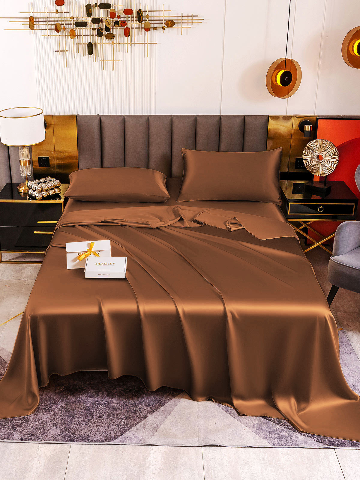 [Caffè] SilkSilky-IT 19Momme Seta pura Bedding Set 002