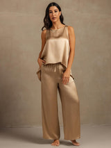 [Champagne] SilkSilky-IT Sleeveless Scoop Neck Cami 005