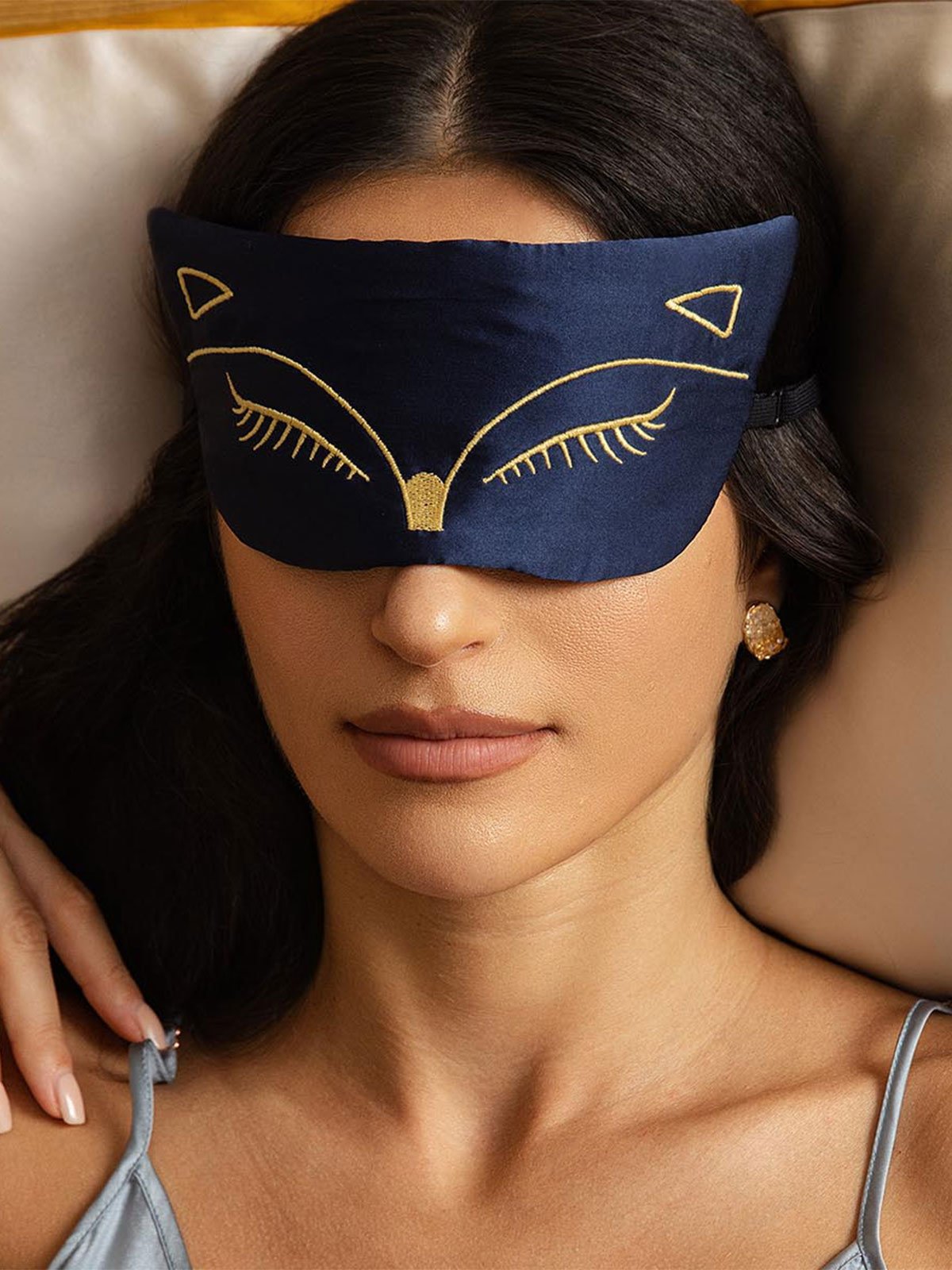 [Blu Scuro] SilkSilky-IT Seta pura Eye Mask 003