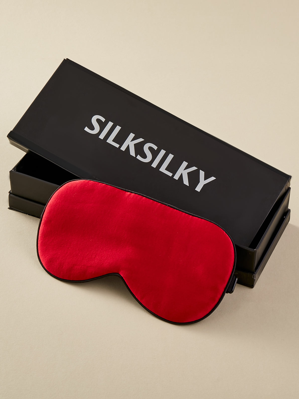 SilkSilky IT 19Momme Seta pura Eye Mask Rosso 001