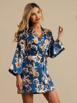 [Drago Navy] SilkSilky-IT 3/4 Sleeve Vestaglia da donna 007