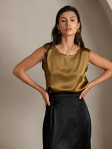 [Marrone] SilkSilky-IT Sleeveless Round Neck Cami 004