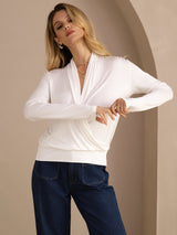 [Bianco] SilkSilky-IT Long Sleeve Bluse 003