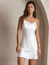 [Bianco] SilkSilky-IT Sleeveless Cowl Neck Vestiti da donna 003