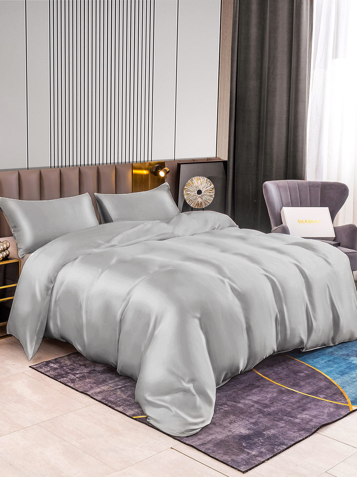 [Malva Pallido] SilkSilky-IT 22Momme Seta pura Bedding Set 007