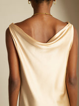 [Champagne] SilkSilky-IT Sleeveless Cowl Neck Vestiti da donna 004