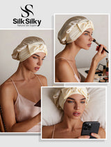 [Beige] SilkSilky-IT Cuffia di seta 005