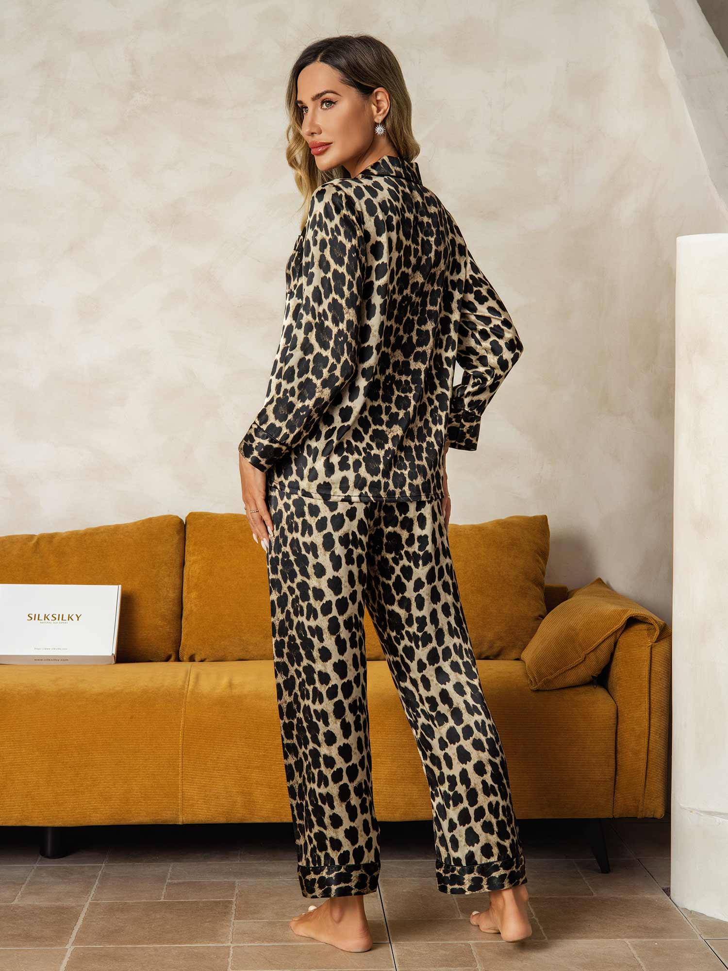 [Leopardo] SilkSilky-IT Manica lunga Pigiami da donna 002