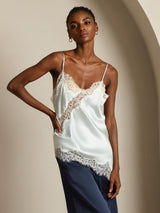 [Azzurro] SilkSilky-IT Spaghetti Strap V Neck Cami 007