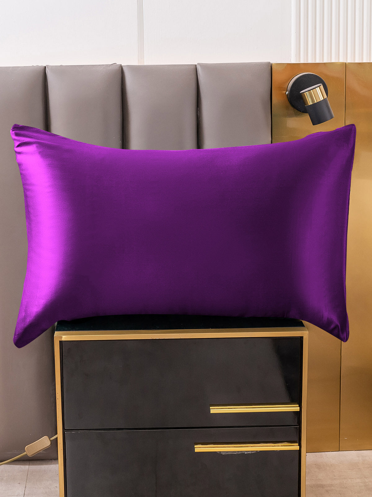 SilkSilky-IT 19Momme Seta pura Pillowcase Viola 001