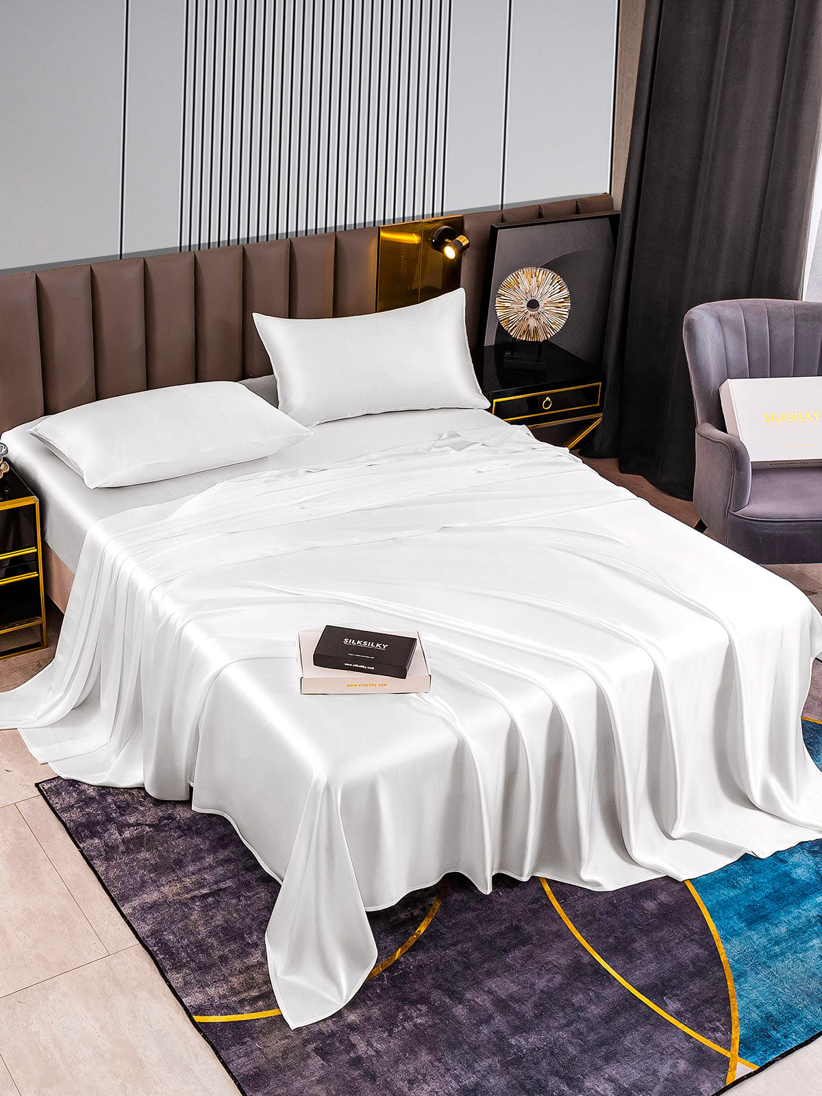 [Bianco] SilkSilky-IT 22Momme Seta pura Bedding Set 002