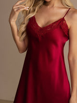 [Vino] SilkSilky-IT Sleeveless V Neck Camicia da notte 008