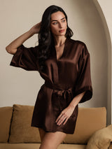 [Caffè] SilkSilky-IT 3/4 Sleeve Vestaglia da donna 004