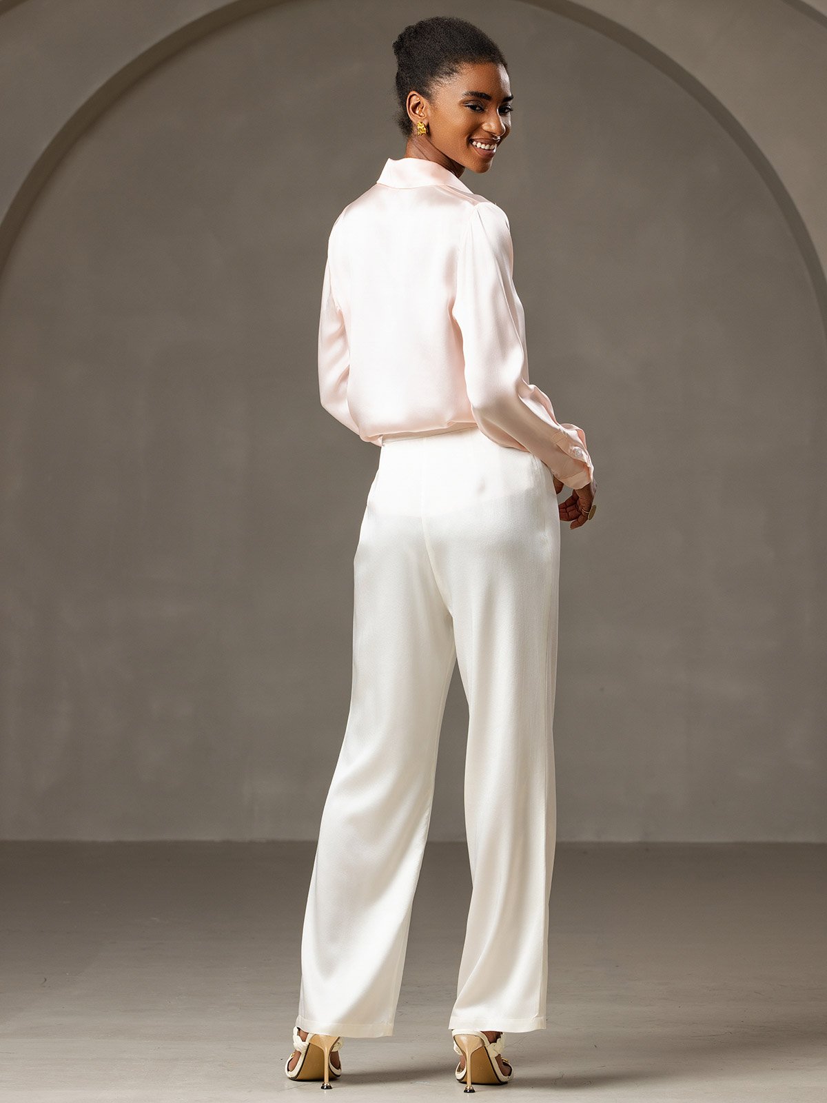 [Bianco] SilkSilky-IT 19Momme Seta Womens Pants 005