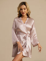 [Rosa Cuore Geo] SilkSilky-IT Manica lunga Vestaglia da donna 005