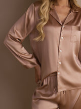 [Toscana] SilkSilky-IT Long Sleeve Lapel Collar Pigiami da donna 004