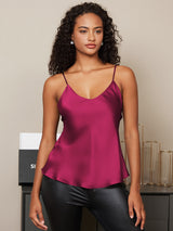 [Fucsia] SilkSilky-IT Spaghetti Strap V Neck Cami 004