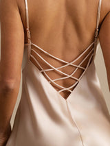 [Rosa] SilkSilky-IT Sleeveless V Neck Camicia da notte 006