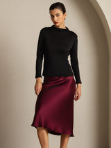 [Nero] SilkSilky-IT Seta pura Womens T-Shirt 006