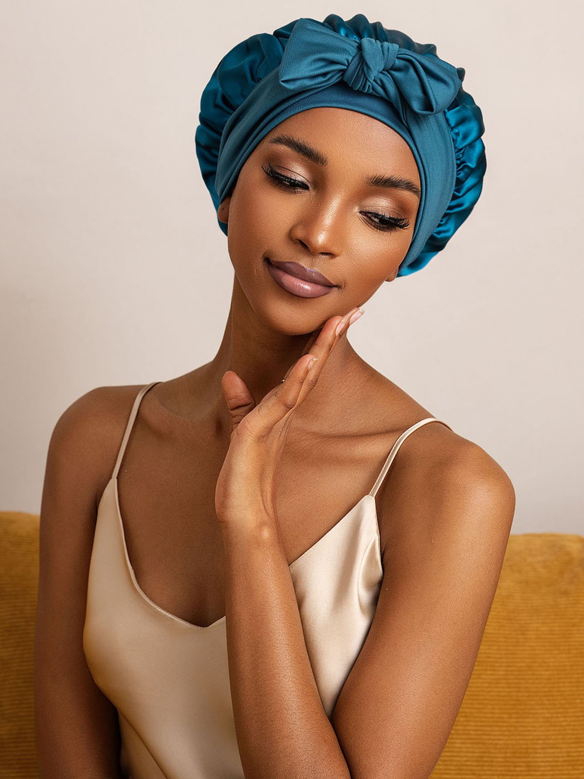 SilkSilky-IT Seta pura Sleep Cap VerdeAcqua 005