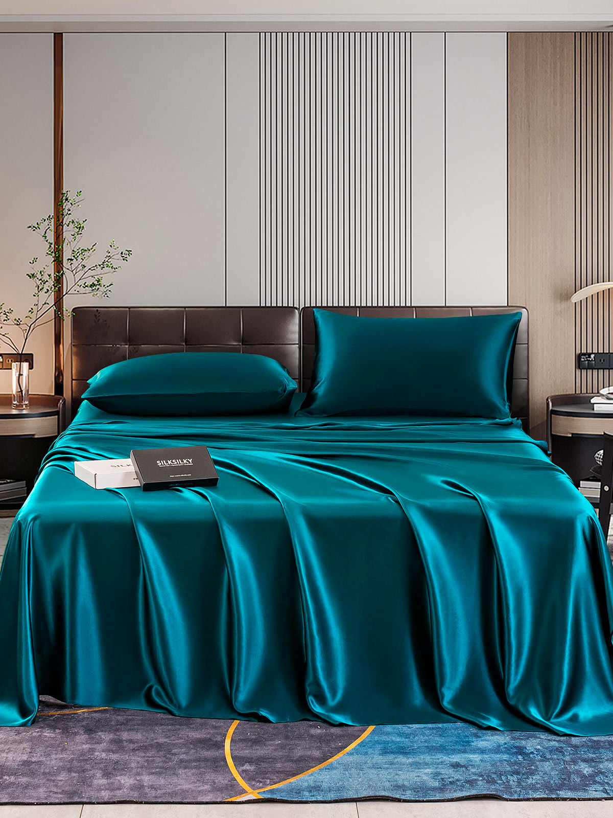 [Verde Acqua] SilkSilky-IT 22Momme Seta pura Bedding Set 001