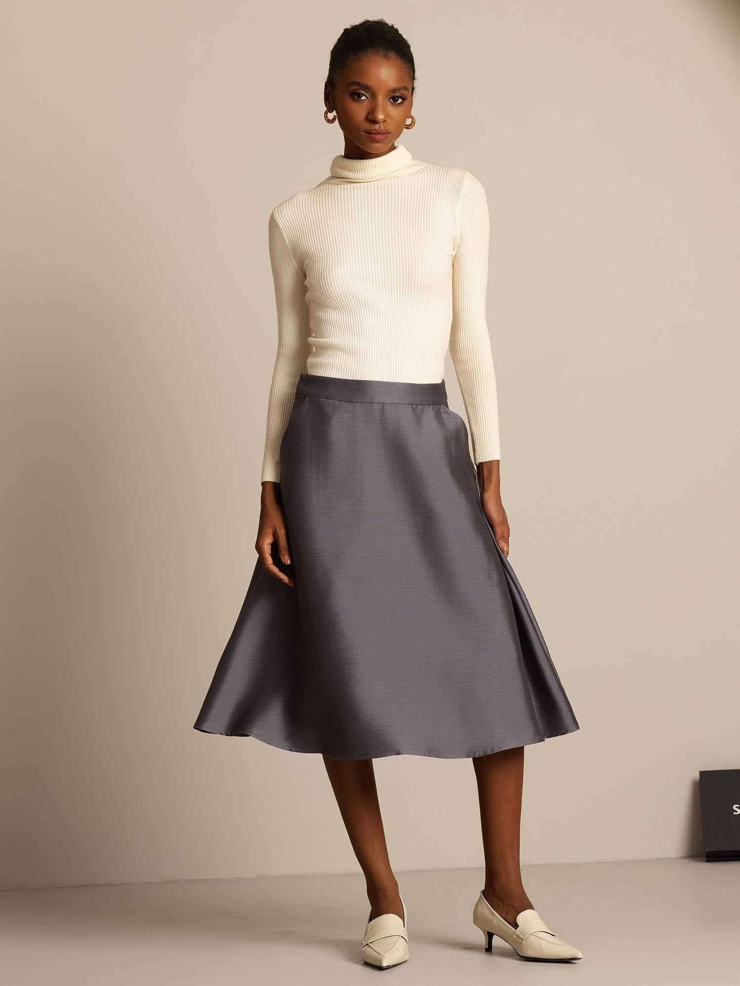 [Grigio] SilkSilky-IT 32Momme Seta Skirt 007