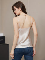 [Beige] SilkSilky-IT Spaghetti Strap V Neck Cami 002