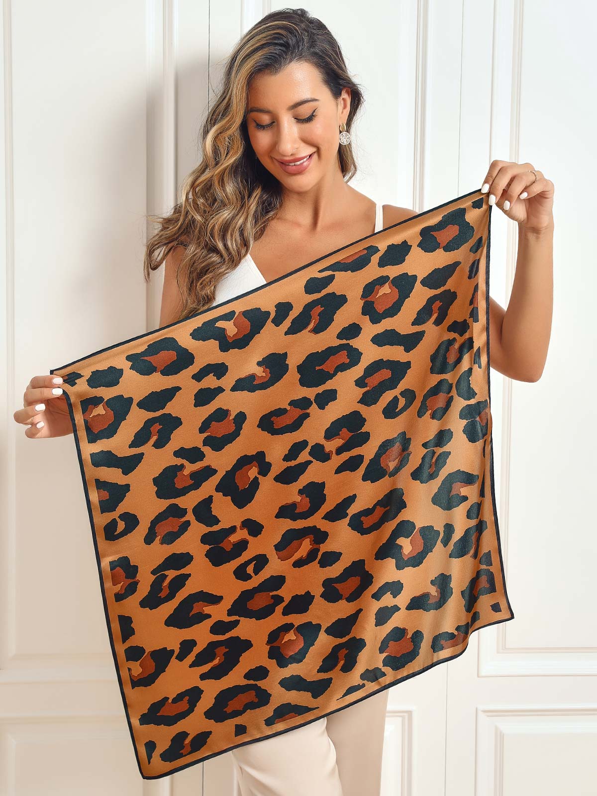 SilkSilky IT Seta pura Scarf Leopardo 002