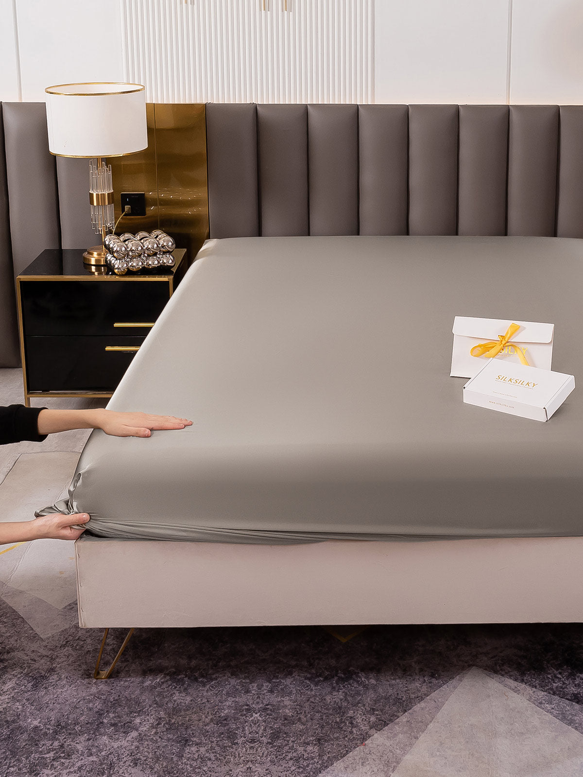 [Grigio] SilkSilky-IT 19Momme Seta pura Sheet 005