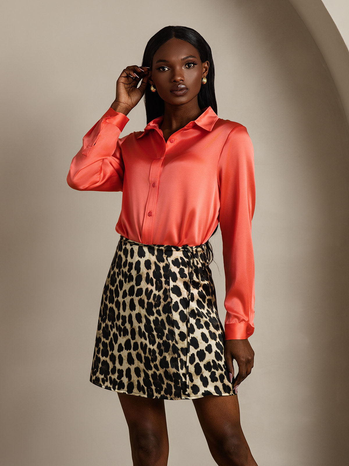 [Leopardo] SilkSilky-IT Seta pura Skirt 008,