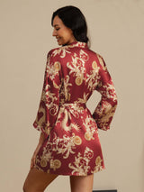 [Drago Vino] SilkSilky-IT 3/4 Sleeve Vestaglia da donna 002