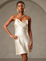 [Giallo Chiaro] SilkSilky-IT Sleeveless Cowl Neck Vestiti da donna 003