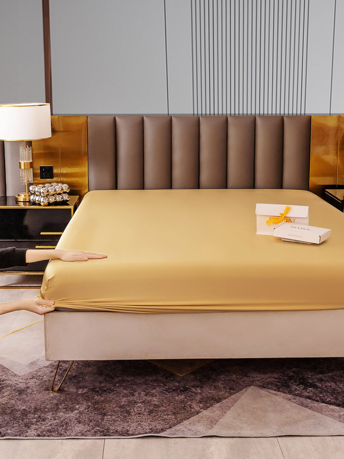 [Champagne] SilkSilky-IT 22Momme Seta pura Sheet 006