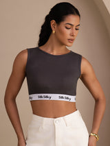 [Grigio] SilkSilky-IT Sleeveless Crew Neck Cami 001
