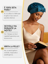 [Verde Acqua] SilkSilky-IT Cuffia di seta 006