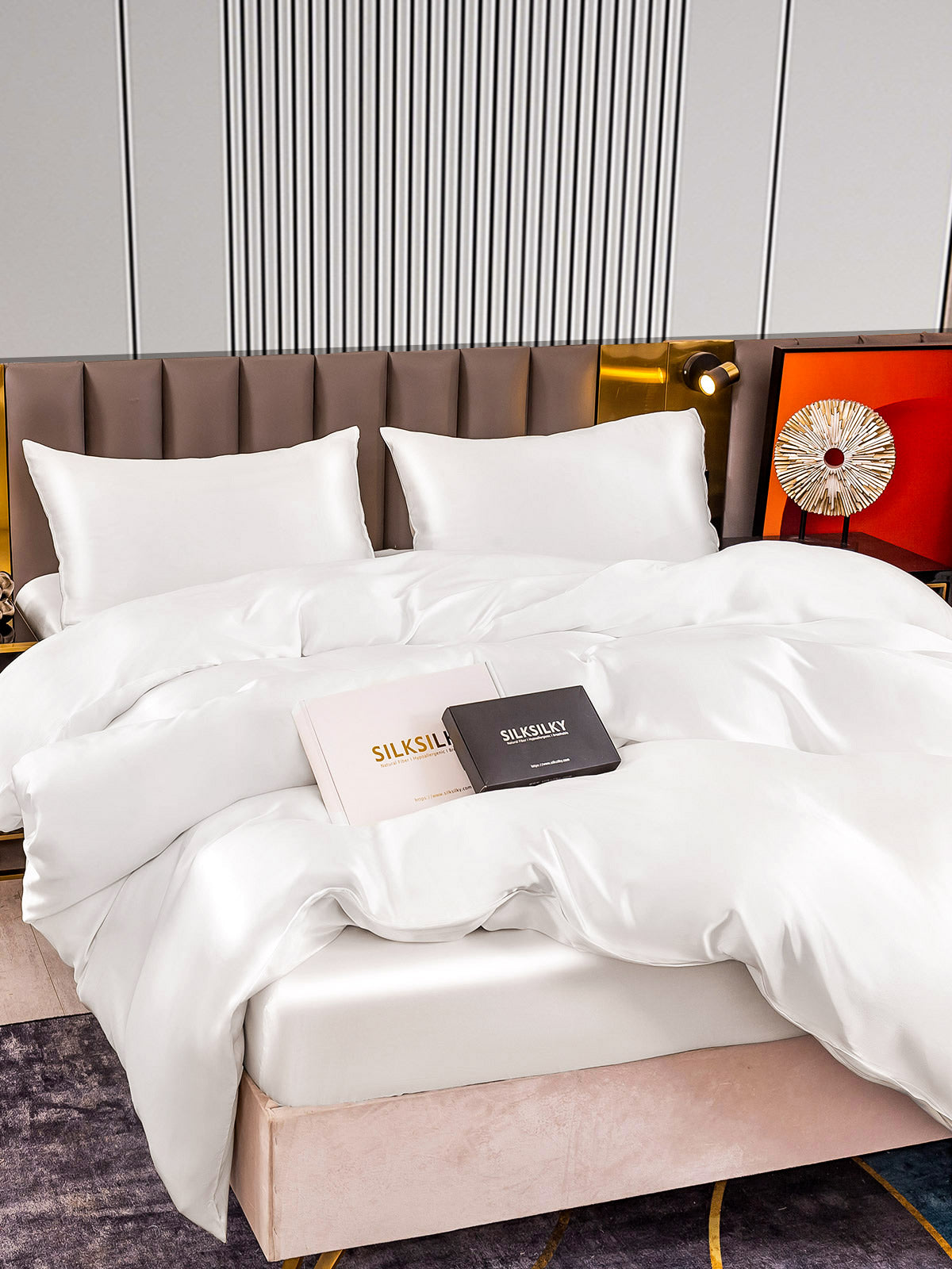 [Bianco] SilkSilky-IT 22Momme Seta pura Bedding Set 005