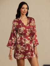 [Drago Vino] SilkSilky-IT 3/4 Sleeve Vestaglia da donna 004