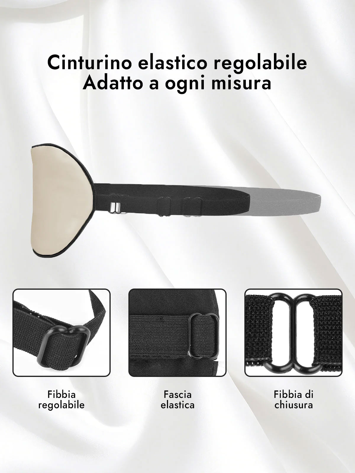 [Kaki Scuro] SilkSilky-IT Mascherina da Notte 004