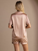 [Toscana] SilkSilky-IT Short Sleeve Lapel Collar Pigiami da donna 002