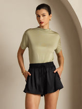 [Erba Secca] SilkSilky-IT Short Sleeve Magliette donna 008