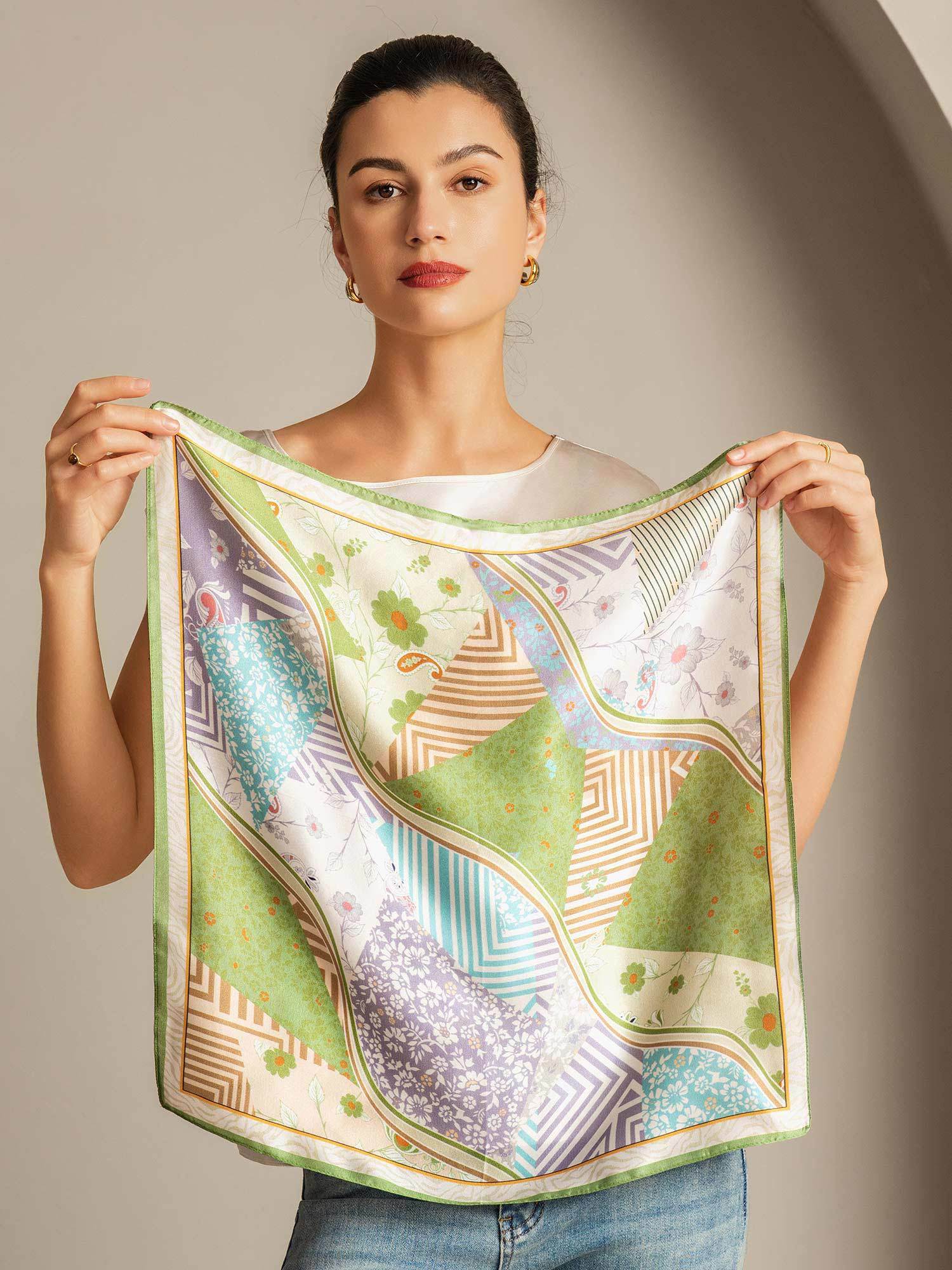 [P100] SilkSilky-IT Seta pura Scarf 004,