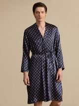 [Catena Blu Navy] SilkSilky-IT Long Sleeve Vestaglia da uomo 001