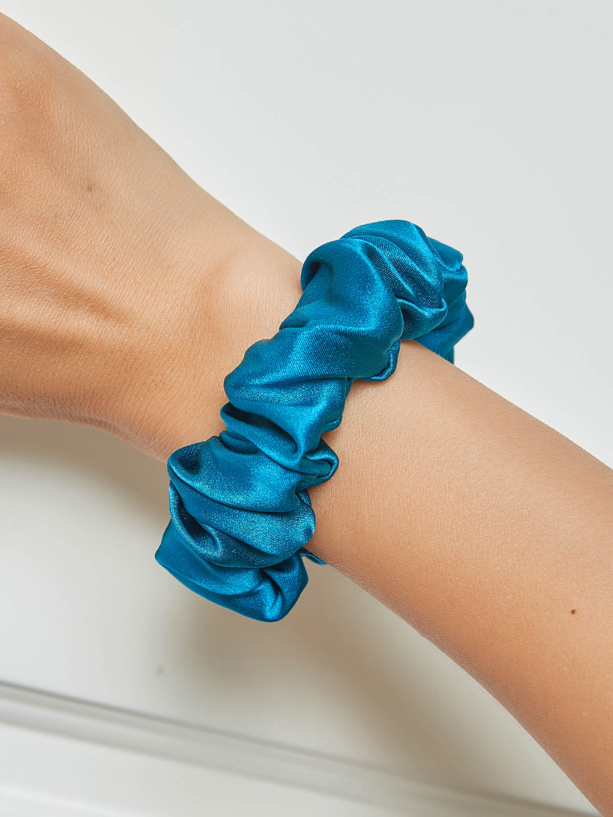 SilkSilky-IT 19Momme Seta pura Scrunchie Verdeacqua 001