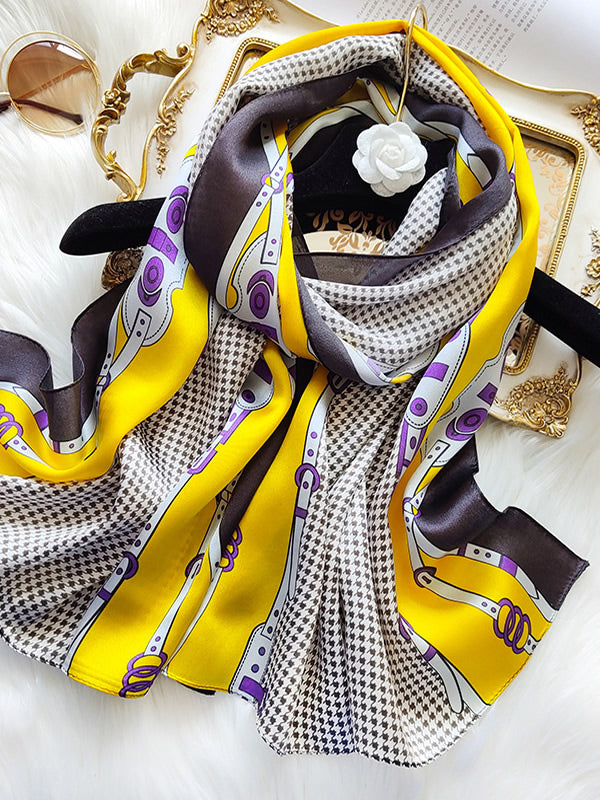 SilkSilky IT Seta pura Scarf Giallo 001