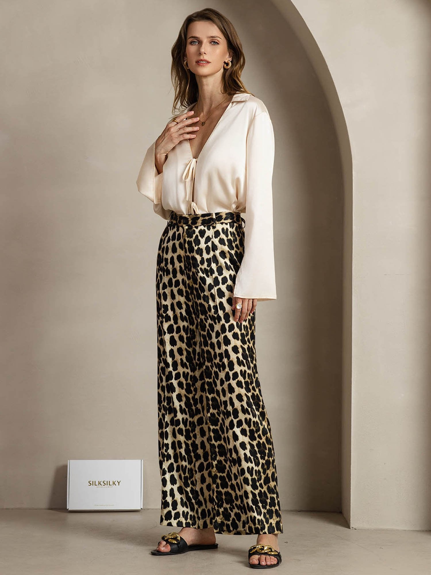 [Leopardo] SilkSilky-IT 19Momme Seta Womens Pants 007