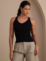 [Nero] SilkSilky-IT Sleeveless Deep V Neck Cami 001