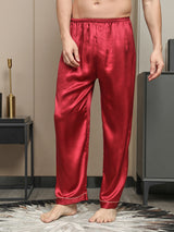 [Rosso] SilkSilky-IT Seta pura Mens Sleep Bottoms 004,